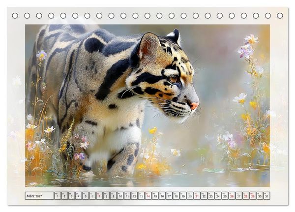 Produktbild: Nebelparder. Zuhause im dichten Regenwald (Tischkalender 2027 DIN A5 quer), CALVENDO Monatskalender