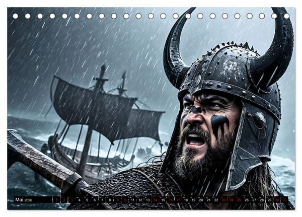 Produktbild: Kampf der wilden Wikinger (Tischkalender 2026 DIN A5 quer), CALVENDO Monatskalender