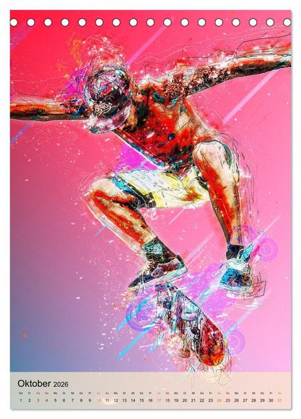 Produktbild: Skateboarding - einfach cool (Tischkalender 2026 DIN A5 hoch), CALVENDO Monatskalender