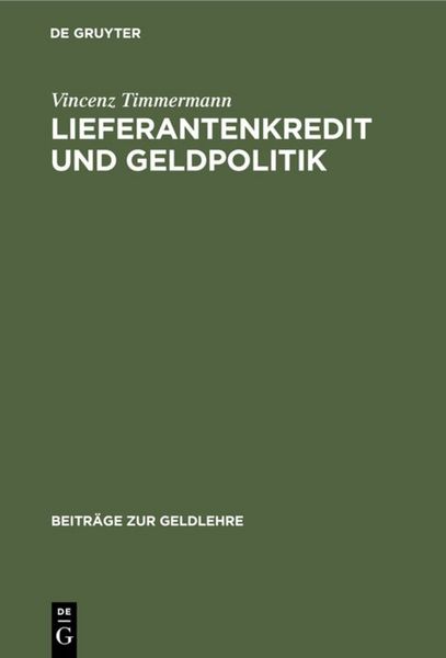 Produktbild: Lieferantenkredit und Geldpolitik