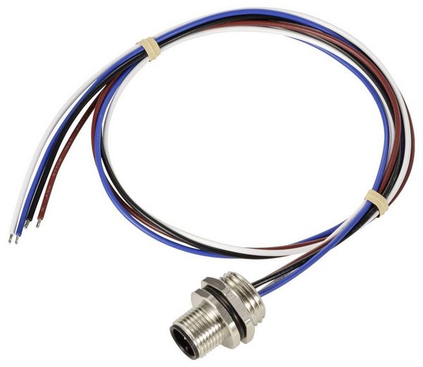 Produktbild: TRU COMPONENTS TC-12833040 Sensor/Aktor Einbaustecker M12 Stecker, Einbau 0.5 m Polzahl Sensoren: 4 1 St.