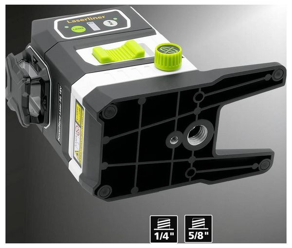 Produktbild: Laserliner PowerPlane-Laser 3G Multi-18V Dreidimensionaler Laser gr&uuml;ner Laser, inkl. Box, ohne Akku, selbstnivellierend Reichweite (max.): 60 m