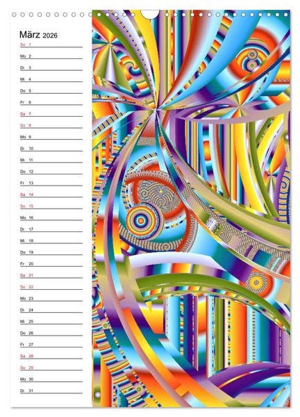 Produktbild: Geometrische Raumeindr&uuml;cke Planer (Wandkalender 2026 DIN A3 hoch), CALVENDO Monatskalender