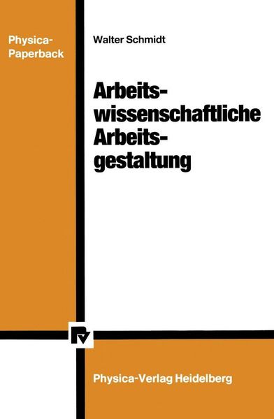Produktbild: Arbeitswissenschaftliche Arbeitsgestaltung