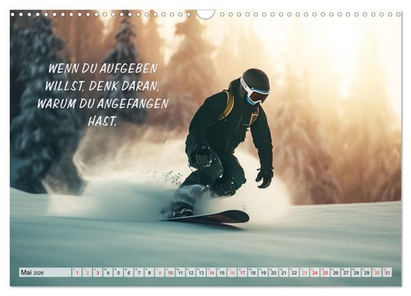 Produktbild: Motivation und Ski (Wandkalender 2026 DIN A3 quer), CALVENDO Monatskalender