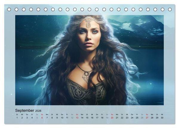 Produktbild: Avalons magische Frauen. Geheimnisvolle und Sagenumwobene Insel (Tischkalender 2026 DIN A5 quer), CALVENDO Monatskalender