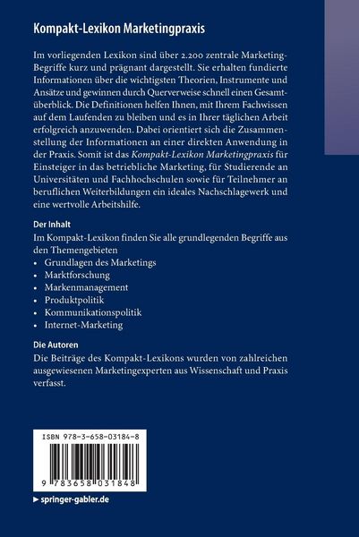 Produktbild: Kompakt-Lexikon Marketingpraxis