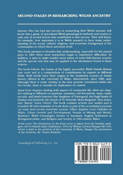 Produktbild: Second Stages in Researching Welsh Ancestry