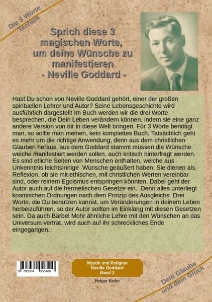 Produktbild: Sprich diese 3 magischen Worte, um deine W&uuml;nsche zu manifestieren - Neville Goddard