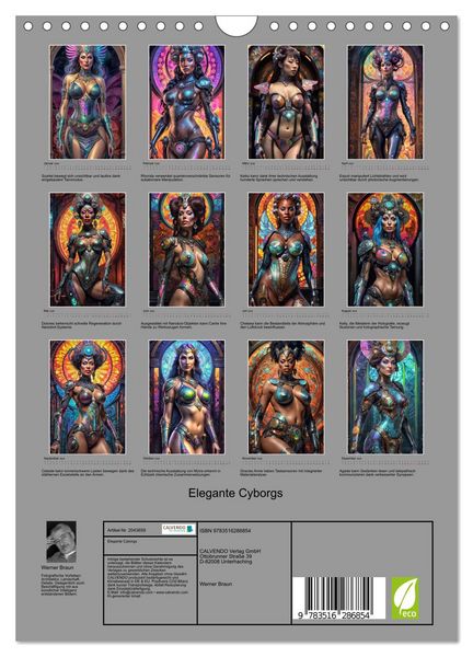 Produktbild: Elegante Cyborgs (Wandkalender 2026 DIN A4 hoch), CALVENDO Monatskalender
