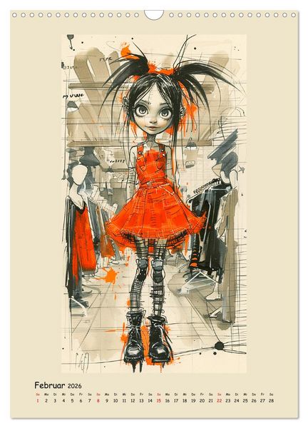 Produktbild: Gothic Punk Girls im k&uuml;nstlerischen Manga-Stil (Wandkalender 2026 DIN A3 hoch), CALVENDO Monatskalender