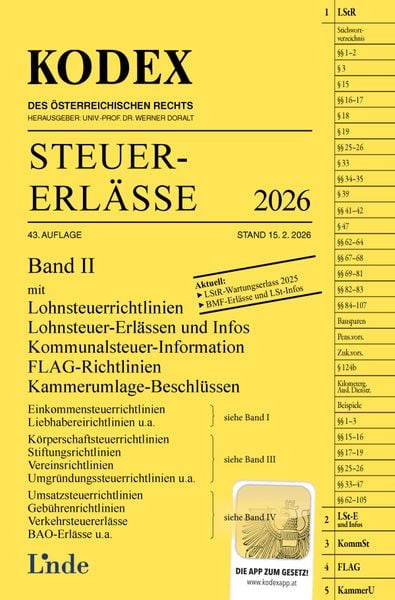Produktbild: KODEX Steuer-Erl&auml;sse 2026, Band II