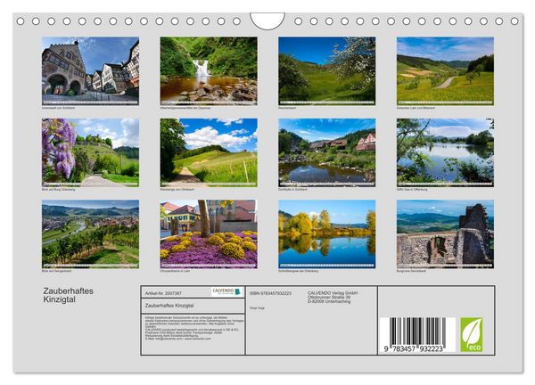 Produktbild: Zauberhaftes Kinzigtal (Wandkalender 2026 DIN A4 quer), CALVENDO Monatskalender