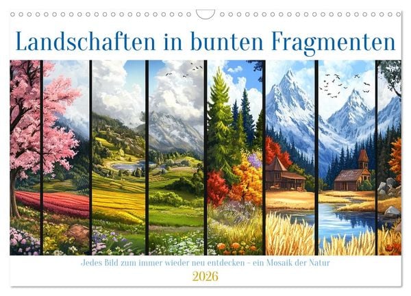 Produktbild: Landschaften in bunten Fragmenten (Wandkalender 2026 DIN A3 quer), CALVENDO Monatskalender