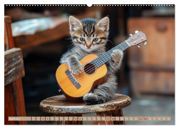 Produktbild: Miau-sikalische Momente (Wandkalender 2027 DIN A2 quer), CALVENDO Monatskalender