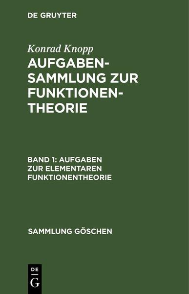 Produktbild: Aufgaben zur elementaren Funktionentheorie