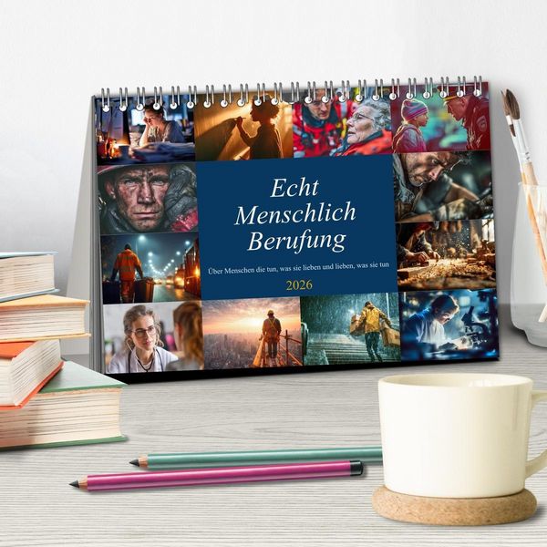 Produktbild: Echt Menschlich Berufung (Tischkalender 2026 DIN A5 quer), CALVENDO Monatskalender