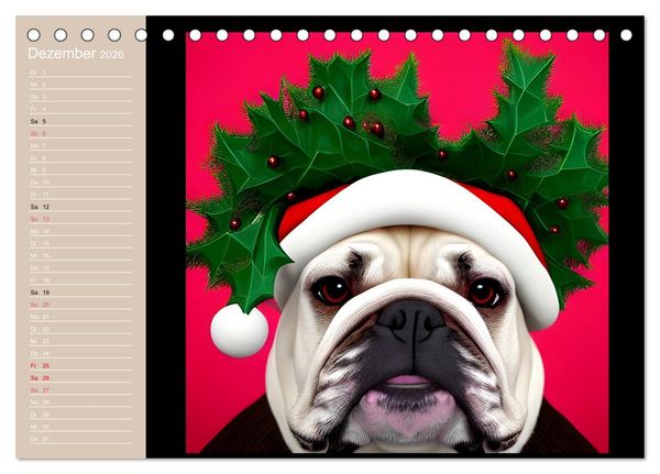 Produktbild: Graphic PoP Art Bulldogge (Tischkalender 2026 DIN A5 quer), CALVENDO Monatskalender