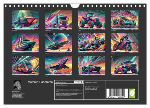 Produktbild: Motoren-Panorama (Wandkalender 2026 DIN A4 quer), CALVENDO Monatskalender
