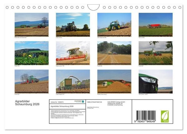 Produktbild: Agrarbilder Schaumburg 2026 (Wandkalender 2026 DIN A4 quer), CALVENDO Monatskalender