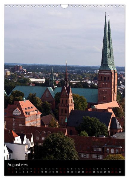 Produktbild: L&uuml;beck - Hansesch&ouml;nheit in Insellage (Wandkalender 2026 DIN A3 hoch), CALVENDO Monatskalender