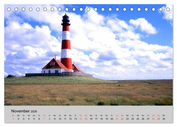 Produktbild: Schleswig-Holstein, Urlaubsland zwischen Nord- und Ostsee (Tischkalender 2026 DIN A5 quer), CALVENDO Monatskalender