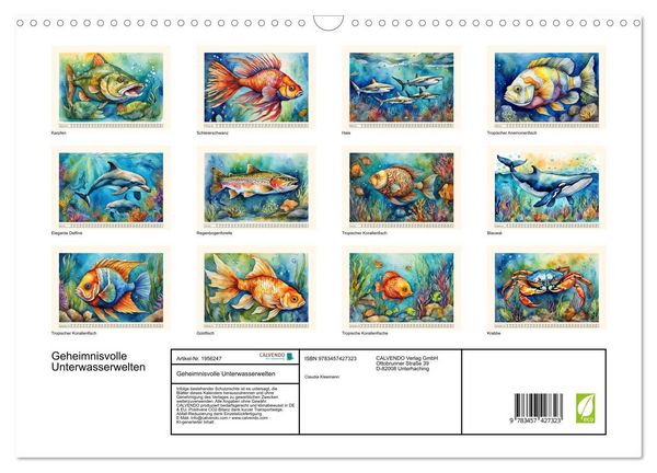 Produktbild: Geheimnisvolle Unterwasserwelten (Wandkalender 2026 DIN A3 quer), CALVENDO Monatskalender