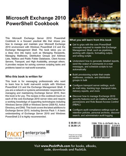 Produktbild: Microsoft Exchange 2010 Powershell Cookbook
