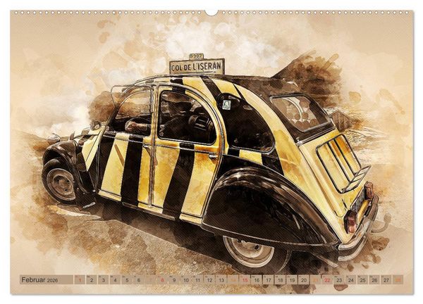 Produktbild: Die Ente, Deux Chevaux, 2CV (Wandkalender 2026 DIN A2 quer), CALVENDO Monatskalender