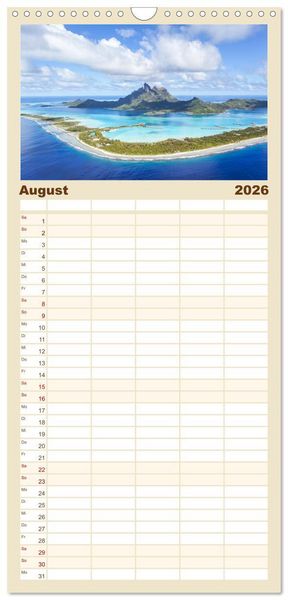 Produktbild: Familienplaner 2026 - Trauminseln - Matteo Colombo mit 5 Spalten (Wandkalender, 21 x 45 cm) CALVENDO