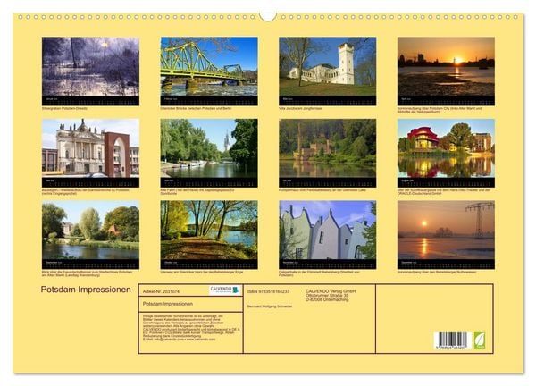 Produktbild: Potsdam Impressionen (Wandkalender 2026 DIN A2 quer), CALVENDO Monatskalender