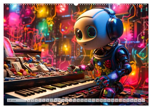 Produktbild: Die Welt der kleinen Robots (Wandkalender 2026 DIN A2 quer), CALVENDO Monatskalender