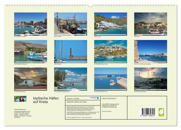 Produktbild: Idyllische H&auml;fen auf Kreta (hochwertiger Premium Wandkalender 2026 DIN A2 quer), Kunstdruck in Hochglanz