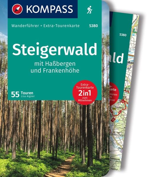 KOMPASS Wanderführer Steigerwald mit Haßbergen und Frankenhöhe, 55 Touren mit Extra-Tourenkarte, Taschenbuch von Lisa Aigner, Kompass-Karten,