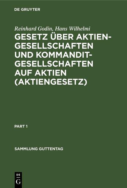 Produktbild: Gesetz &uuml;ber Aktiengesellschaften und Kommanditgesellschaften auf Aktien (Aktiengesetz)