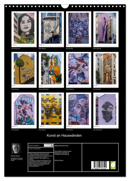 Produktbild: Kunst an Hausw&auml;nden (Wandkalender 2026 DIN A3 hoch), CALVENDO Monatskalender