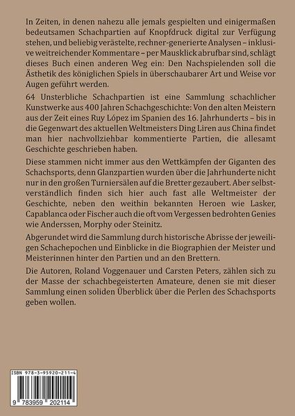 Produktbild: 64 Unsterbliche Schachpartien