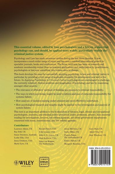 Produktbild: Applying Psychology to Criminal Justice
