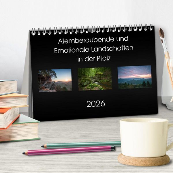 Produktbild: Atemberaubende und Emotionale Landschaften in der Pfalz (Tischkalender 2026 DIN A5 quer), CALVENDO Monatskalender