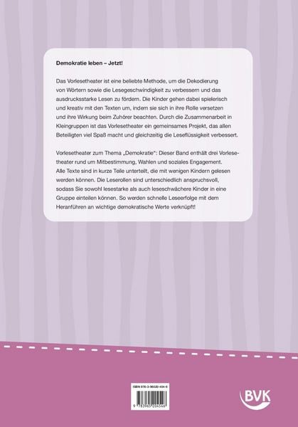 Produktbild: Vorlesetheater Demokratie: Mitbestimmung und Wahlen f&uuml;r Kinder