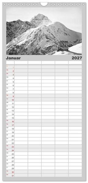 Produktbild: Familienplaner 2027 - Traumhafte Allg&auml;uer Alpen mit 5 Spalten (Wandkalender, 21 x 45 cm) CALVENDO