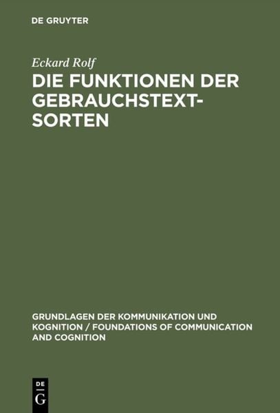 Produktbild: Die Funktionen der Gebrauchstextsorten