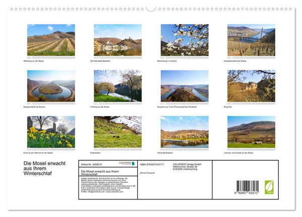 Produktbild: Die Mosel erwacht aus Ihrem Winterschlaf (hochwertiger Premium Wandkalender 2026 DIN A2 quer), Kunstdruck in Hochglanz