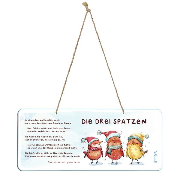 Deko-Schild »Die drei Spatzen« aus Metall, Sonstige von , St. Benno