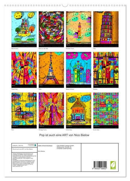 Produktbild: Pop ist auch eine ART von Nico Bielow (Wandkalender 2026 DIN A2 hoch), CALVENDO Monatskalender