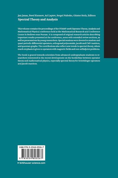 Produktbild: Spectral Theory and Analysis