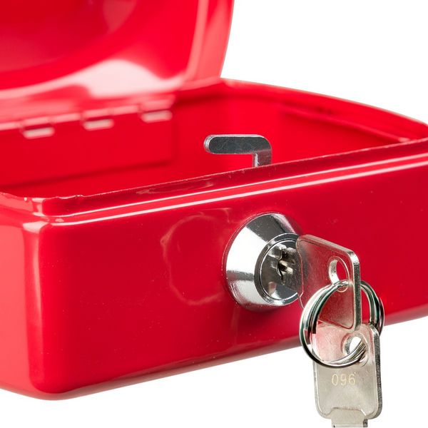 Produktbild: Idena Geldkassette Gr&ouml;&szlig;e Mini aus Metall 6 F&auml;cher rot 12,5x9,5x6cm
