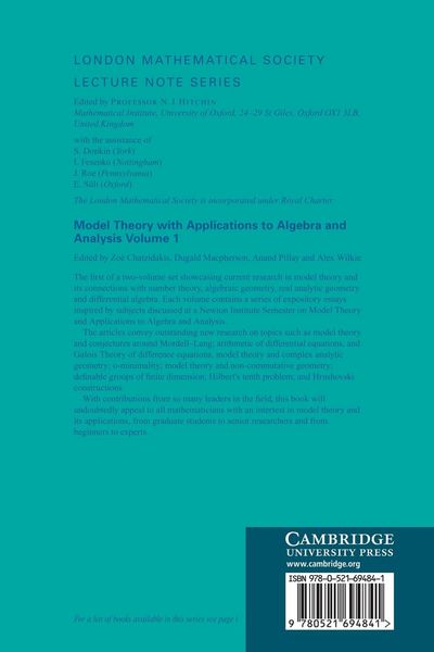 Produktbild: Model Theory with Applications to Algebra and Analysis