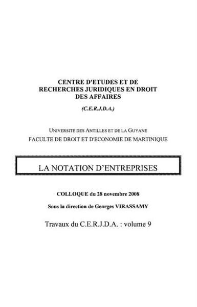 Produktbild: Notation d'entreprises La vol9