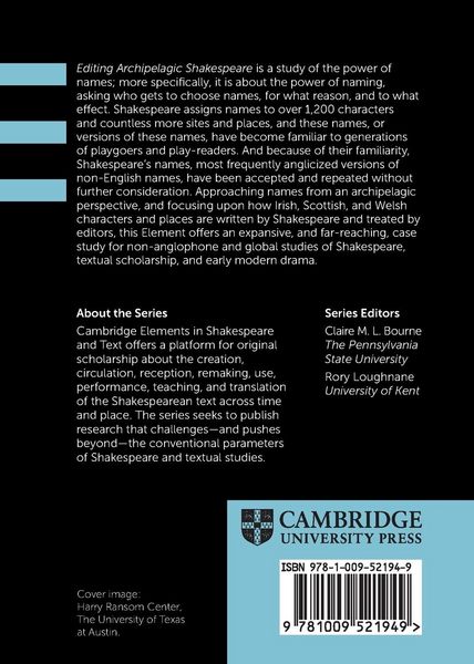 Produktbild: Editing Archipelagic Shakespeare
